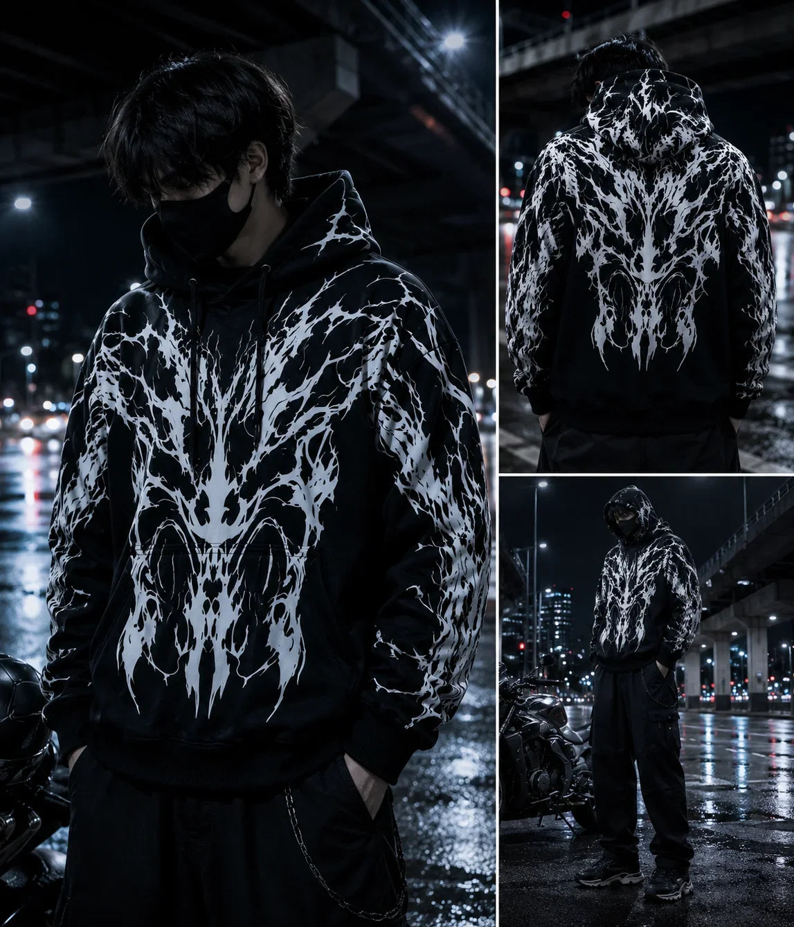 Graphic Biker Hoodie