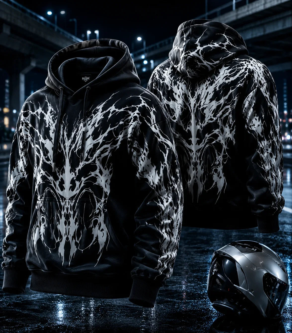 Graphic Biker Hoodie