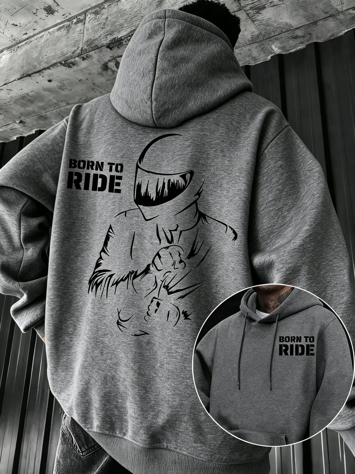 Oversized Hoodie Born To Ride